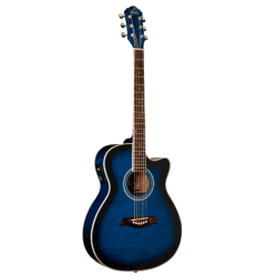 GUITARRA OSCAR SCHMIDT ELECTRO ACUSTICA OACEF AZUL TRANSPARENTE