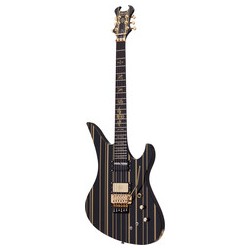 GUITARRA ELECTRICA SCHECTER SYNYST CUSTOM-S NEGRO CON RAYAS DORADAS