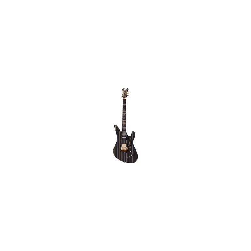 GUITARRA ELECTRICA SCHECTER SYNYST CUSTOM-S NEGRO CON RAYAS DORADAS