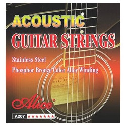 CUERDA 1a .011 PARA GUITARRA ACUSTICA-TEXANA FOSF-BRONCE PAQ 10 ALICE