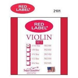 CUERDAS JUEGO PARA VIOLIN 1/16 RED LABEL SUPER SENSITIVE