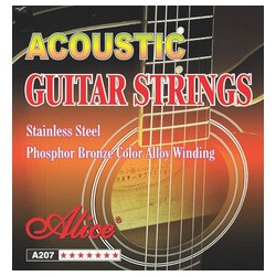 JUEGO DE CUERDAS PARA GUITARRA ACUSTICA-TEX 12/53 FOSFORO-BRONCE ALICE