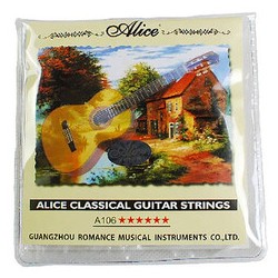 JUEGO DE CUERDAS PARA GUITARRA CLASICA NYLON-PLATA T/ALTA ALICE