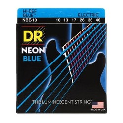 JUEGO DE CUERDAS PARA GUITARRA ELECTRICA MED 10/46 HI-DEF NEON BLUE DR