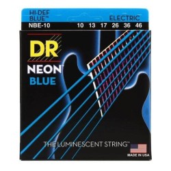 JUEGO DE CUERDAS PARA GUITARRA ELECTRICA MED 10/46 HI-DEF NEON BLUE DR