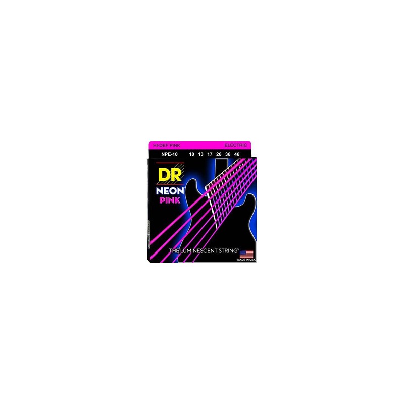 Juego De Cuerdas para Guitarra Elect Med 10/46 Hi-Def Neon Pink Dr