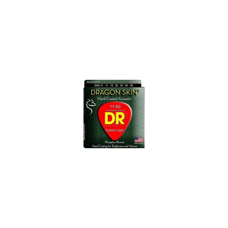JUEGO DE CUERDAS PARA GUITARRA ELECTRICA/ACUSTICA 11/50 DRAGON SKIN