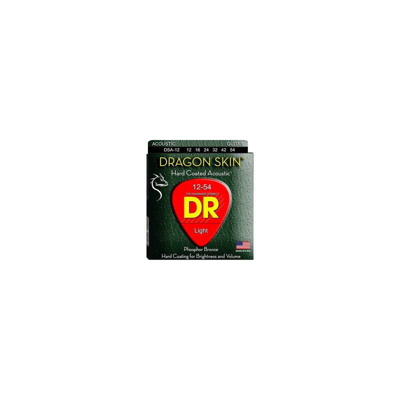 JUEGO DE CUERDAS PARA GUITARRA ELECTRICA/ACUSTICA 12/54 DRAGON SKIN DR