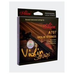 JUEGO DE CUERDAS PARA VIOLIN 4/4 ACERO-ENTORCHADO PLATA ALICE