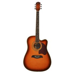 GUITARRA ELECTRO ACUSTICA OSCAR SCHMIDT OG2CEF AMARILLO FLAMEADO SOMBREADO