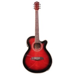 GUITARRA OSCAR SCHMIDT ELECTRO ACUSTICA OG10CEF ROJO TRANSPARENTE