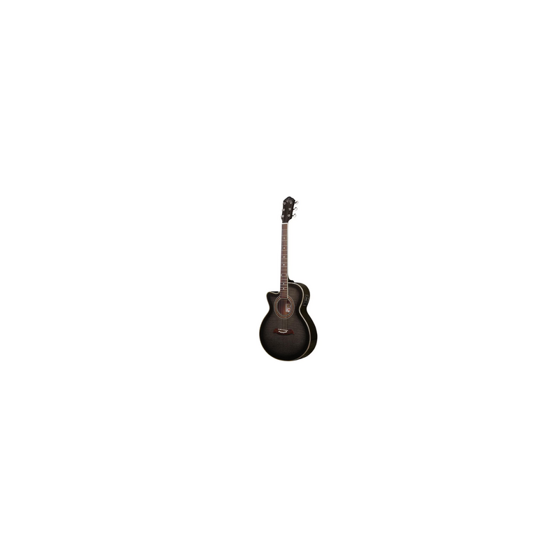 GUITARRA OSCAR SCHMIDT ELECTRO-ACUSTICA OG10CE ZURDA FLAMED TRANSPARENT BLACK