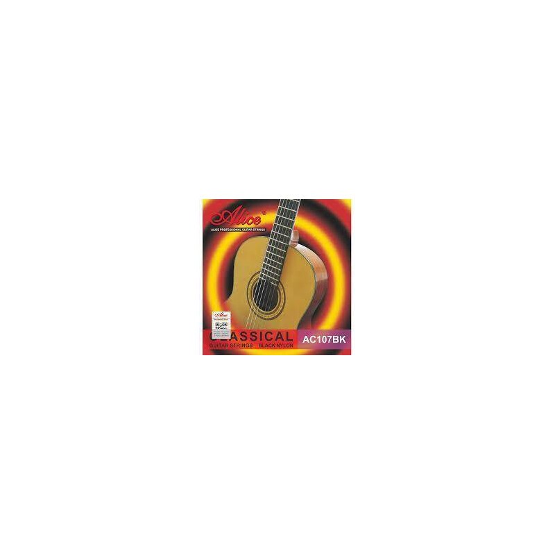 Juego De Cuerdas Para Guitarra Acustica Nylon Negro (12) Alice