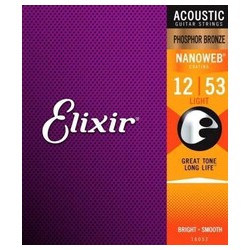 Juego de Cuerdas Para Guitarra Acustica Elixir Phosphor Bronze 16052