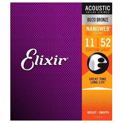 Juego De Cuerdas Para Guitarra Acustica Elixir NANOWEB