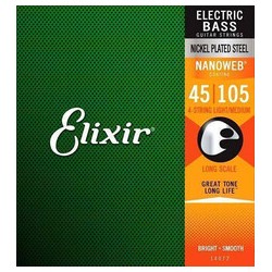 Juego de Cuerdas Para Bajo Electrico Elixir 4 Cuerdas. 14077